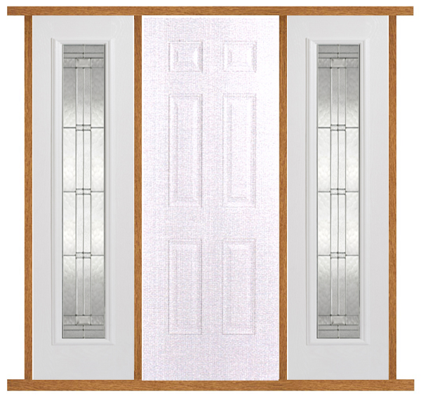 GRP 6 Panel White Front Door with Elegant Sidelights